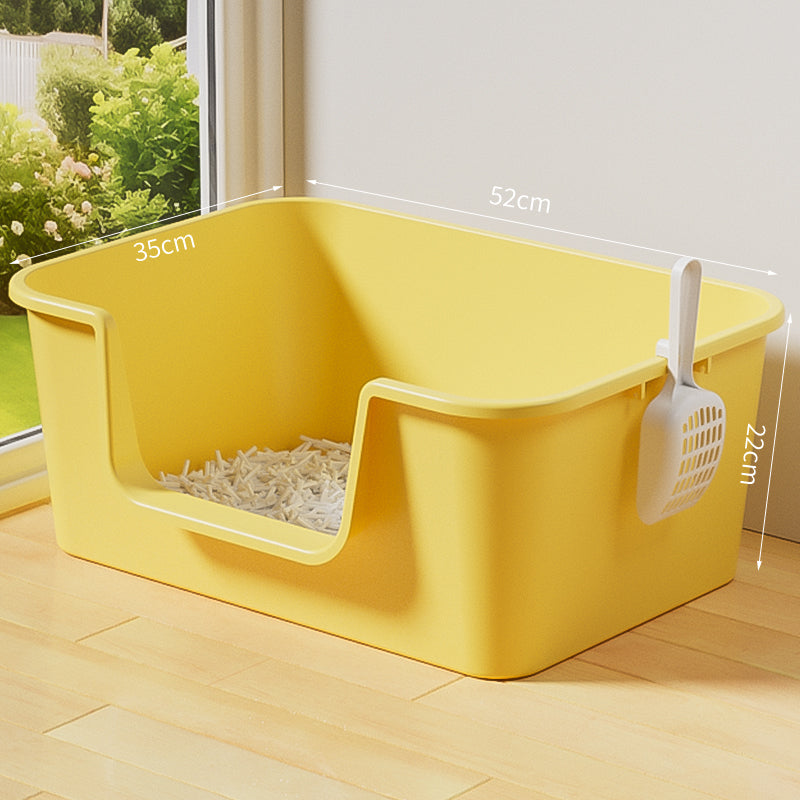Large Open Cat Litter Box Semi Enclosed Anti Splash Odor Control Toilet for Kittens