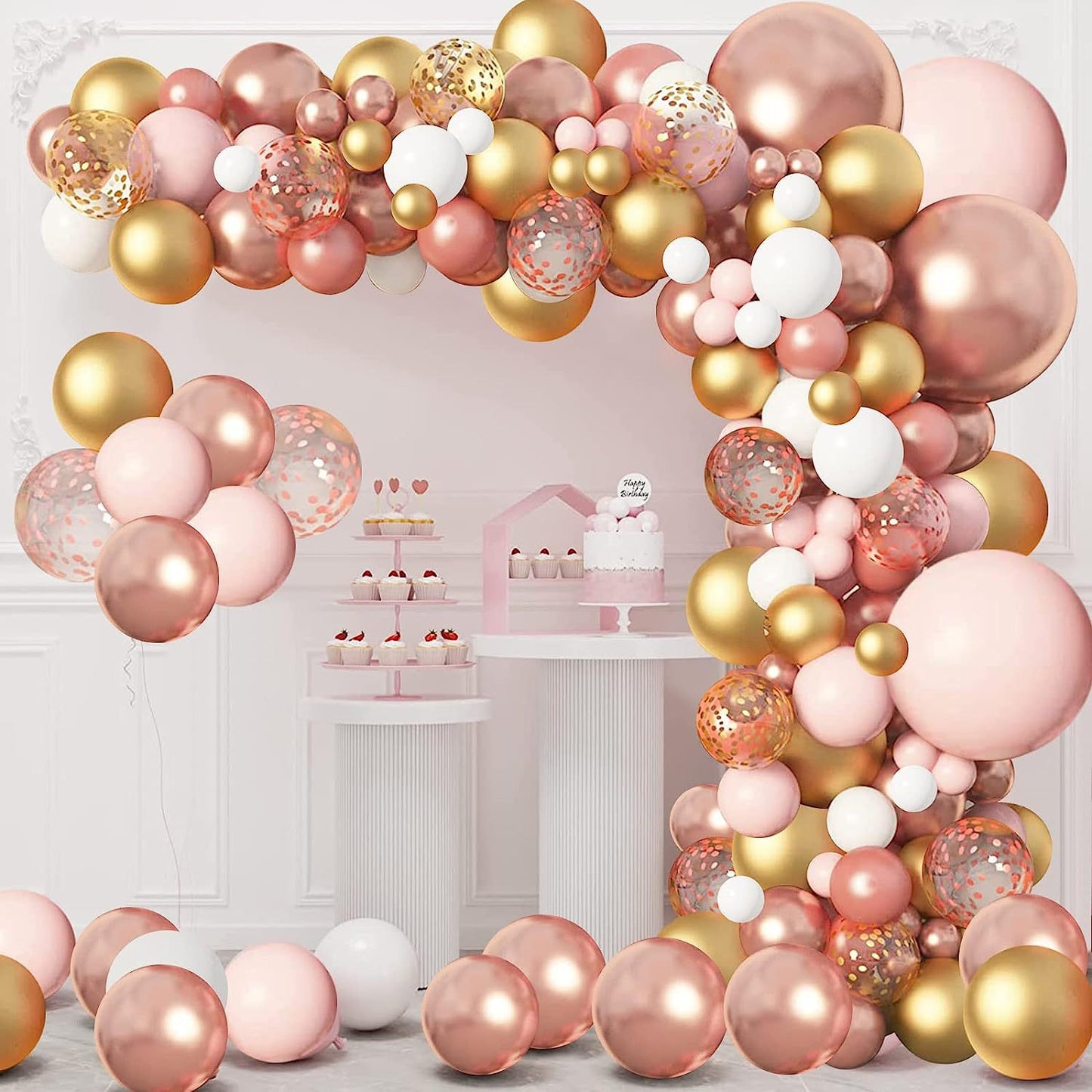 rose gold balloon suit