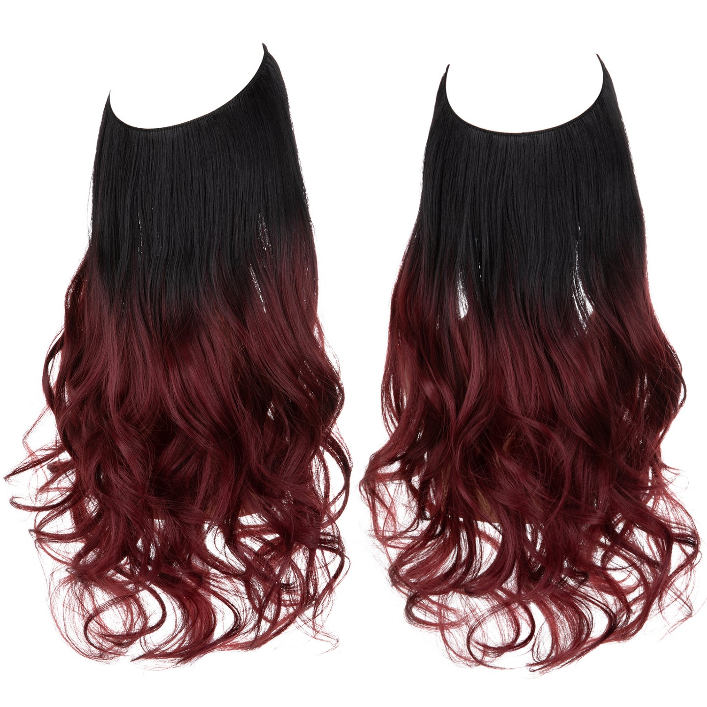European and American wig one-piece hair quantity multiple U-shaped hair extension female fishing line wig invisible natural long curly hair