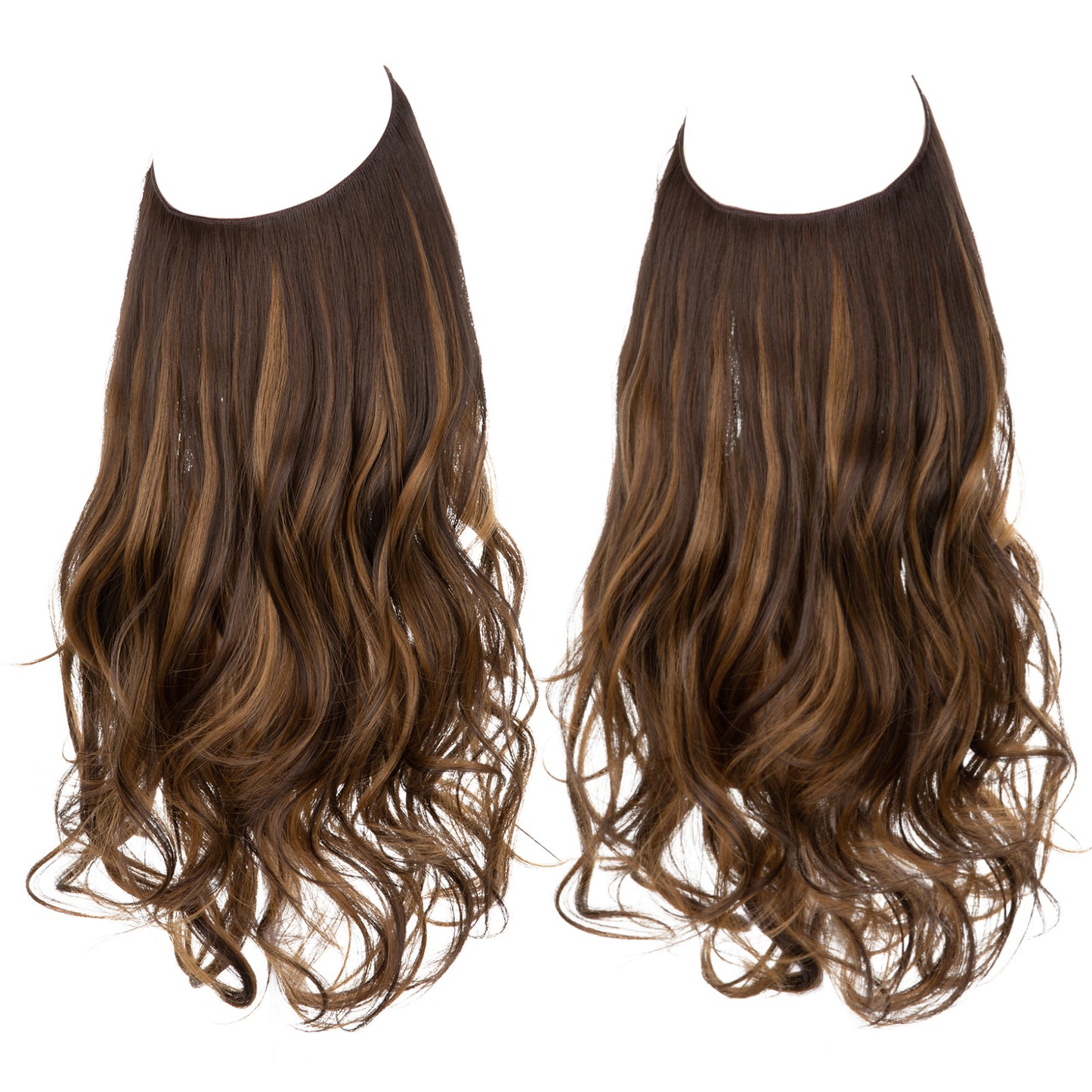European and American wig one-piece hair quantity multiple U-shaped hair extension female fishing line wig invisible natural long curly hair