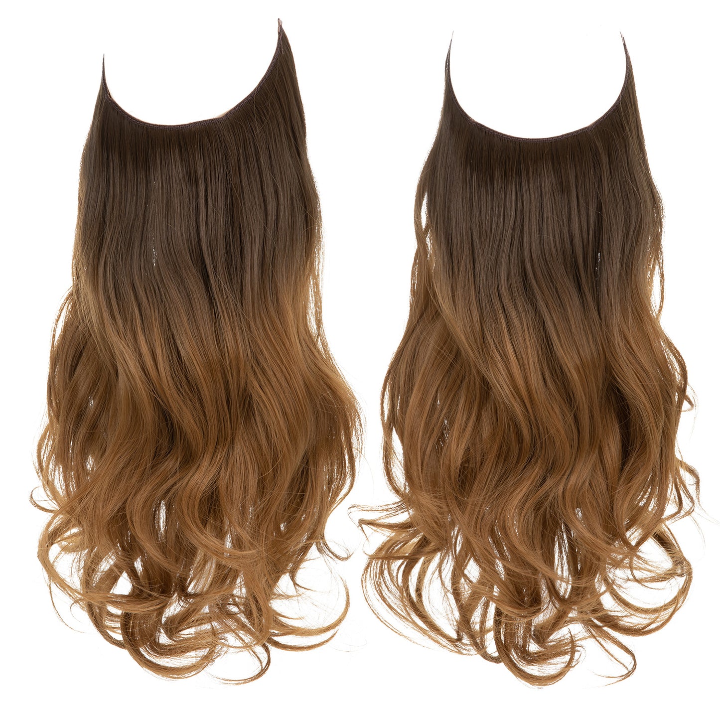 European and American wig one-piece hair quantity multiple U-shaped hair extension female fishing line wig invisible natural long curly hair