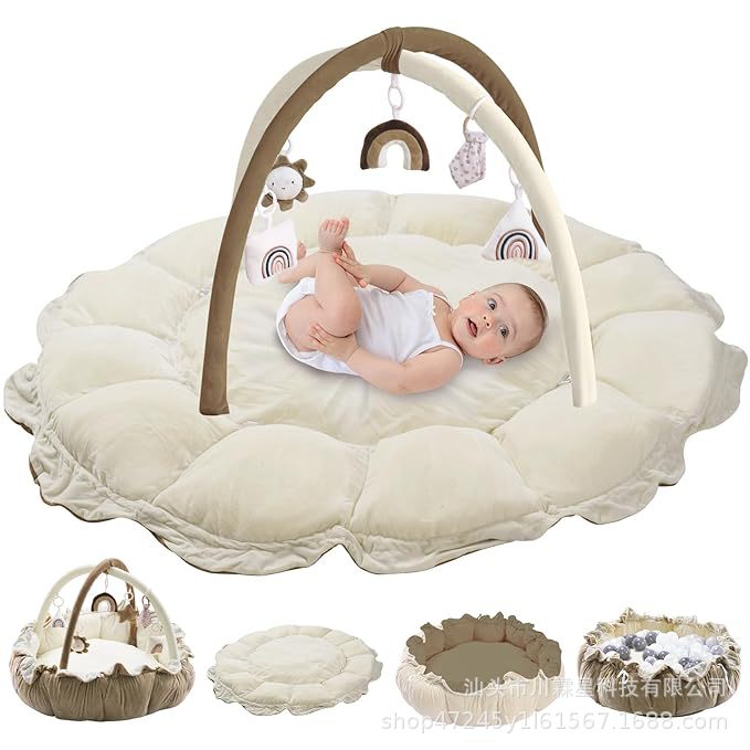 Three-in-one thickened petal baby fitness stand