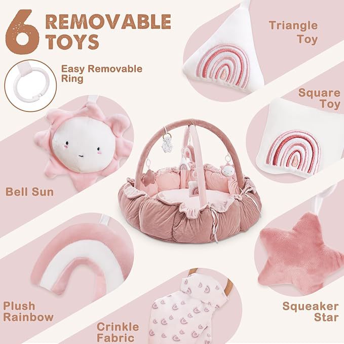 Three-in-one thickened petal baby fitness stand