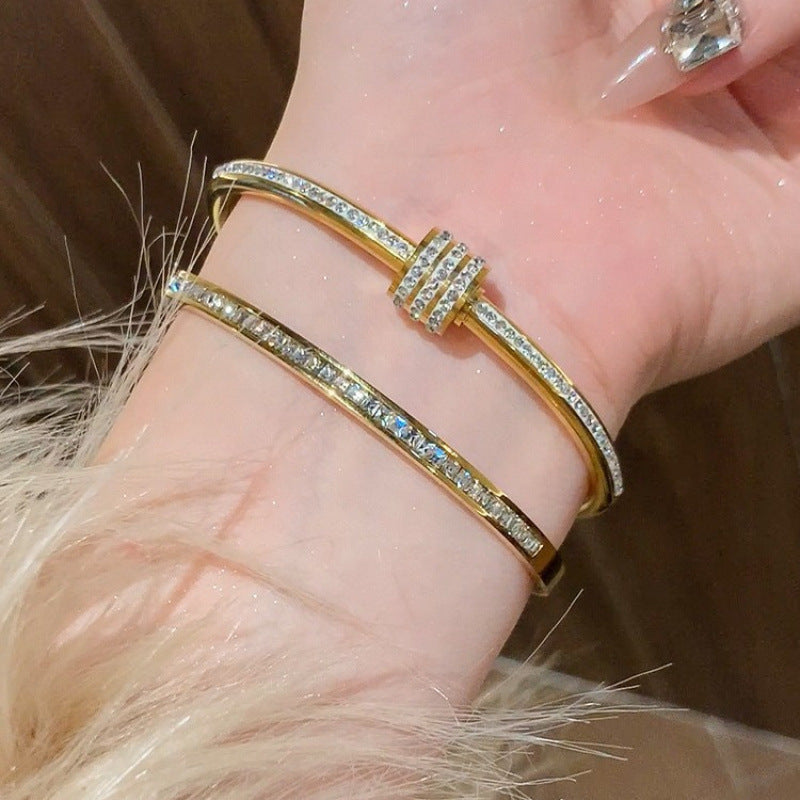 Full Moon Star Petite Waist Titanium Steel Bracelet