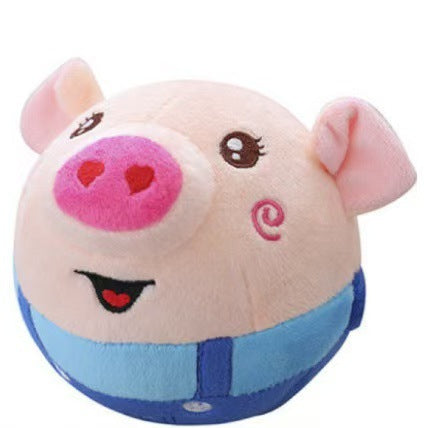 Talking Bouncing Pig Toy ? Musical Plush Ball with Detachable and Washable Cover