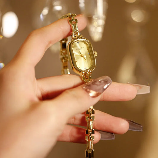 Space-Time Corridor mid-Ancient bracelet watch small retro small gold watch Oval light luxury artistic fashion quartz watch