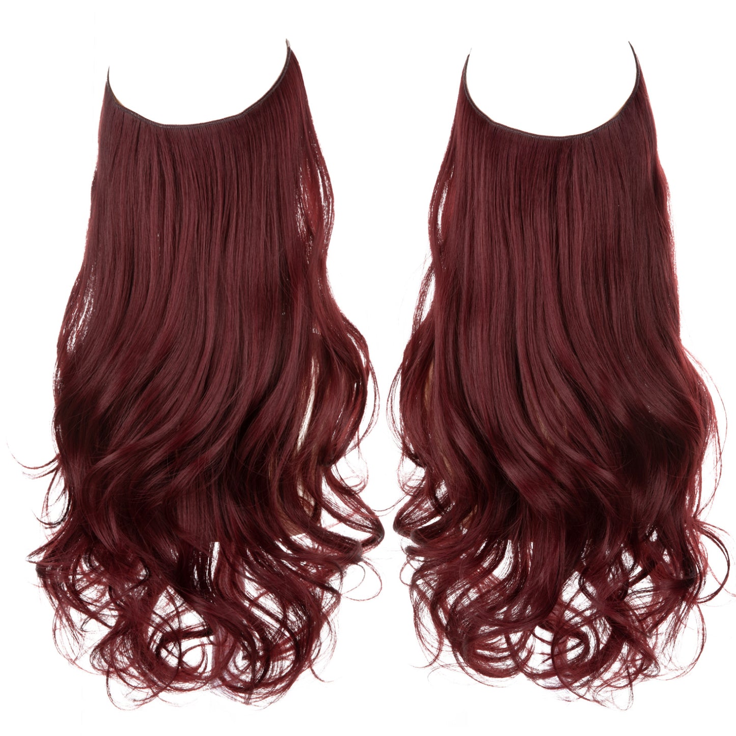 European and American wig one-piece hair quantity multiple U-shaped hair extension female fishing line wig invisible natural long curly hair