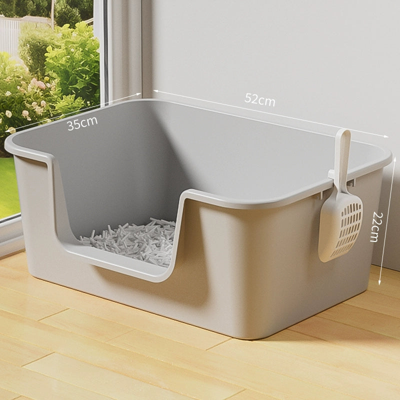 Large Open Cat Litter Box Semi Enclosed Anti Splash Odor Control Toilet for Kittens
