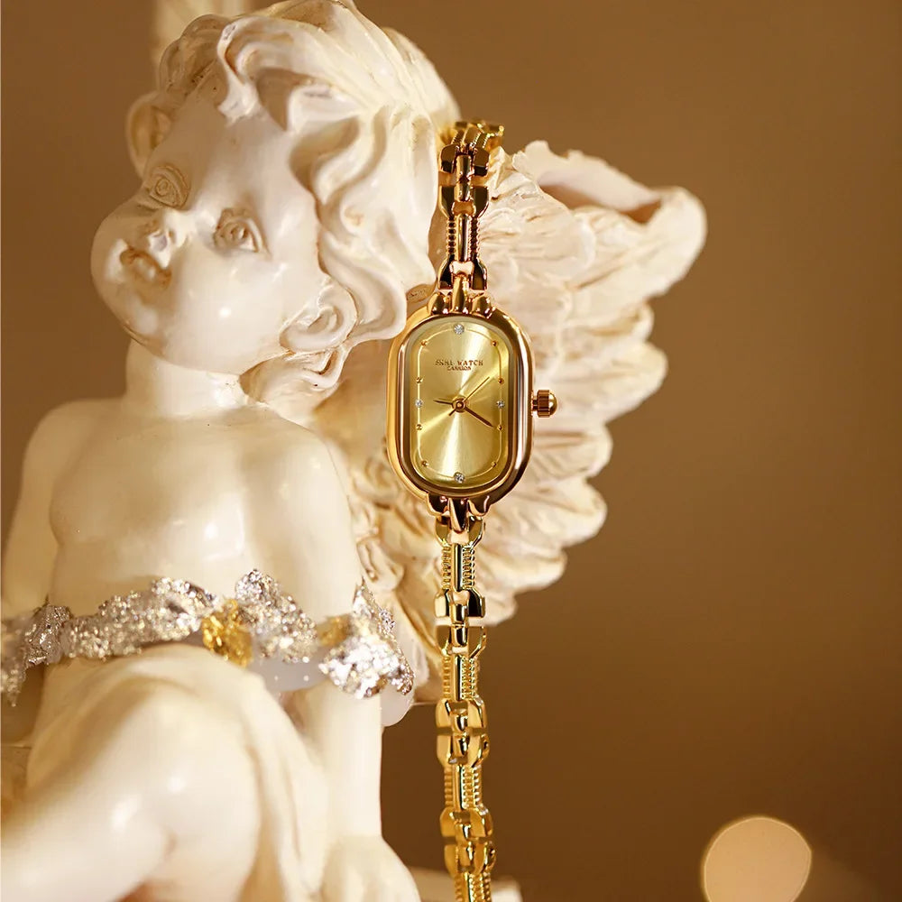 Space-Time Corridor mid-Ancient bracelet watch small retro small gold watch Oval light luxury artistic fashion quartz watch