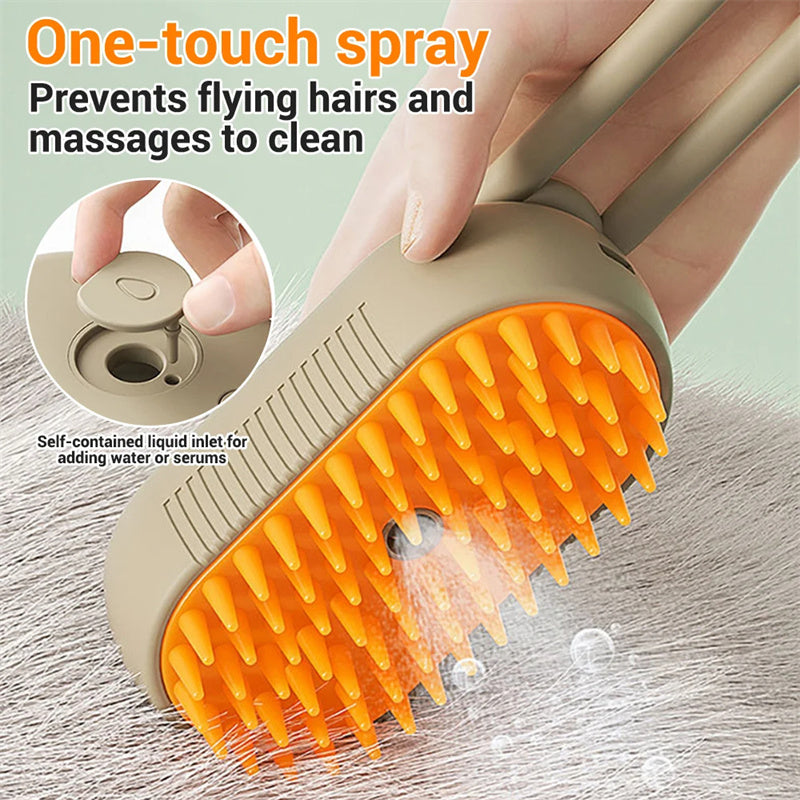3-in-1 Electric Steam Spray Pet Grooming Brush