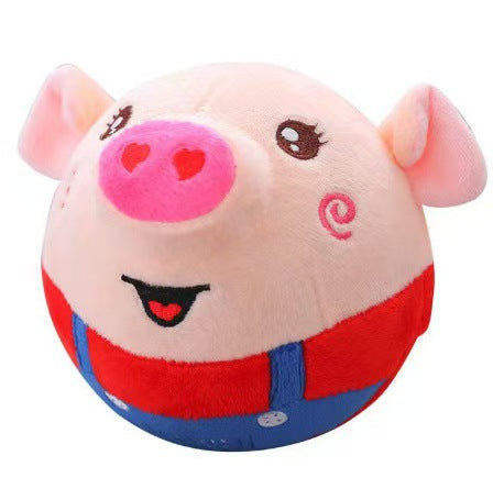 Talking Bouncing Pig Toy ? Musical Plush Ball with Detachable and Washable Cover