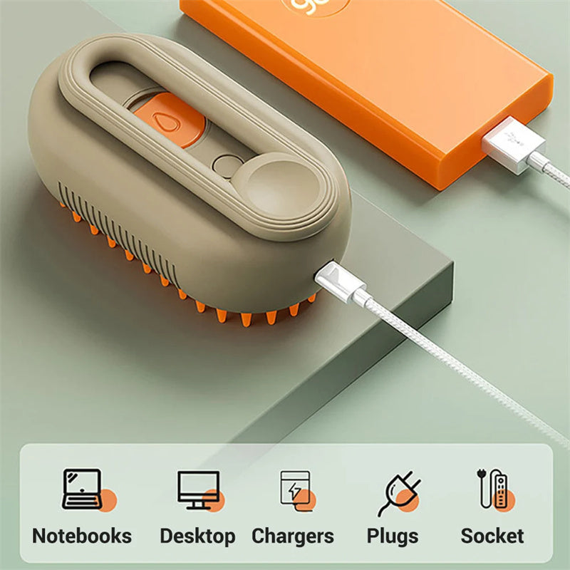 3-in-1 Electric Steam Spray Pet Grooming Brush